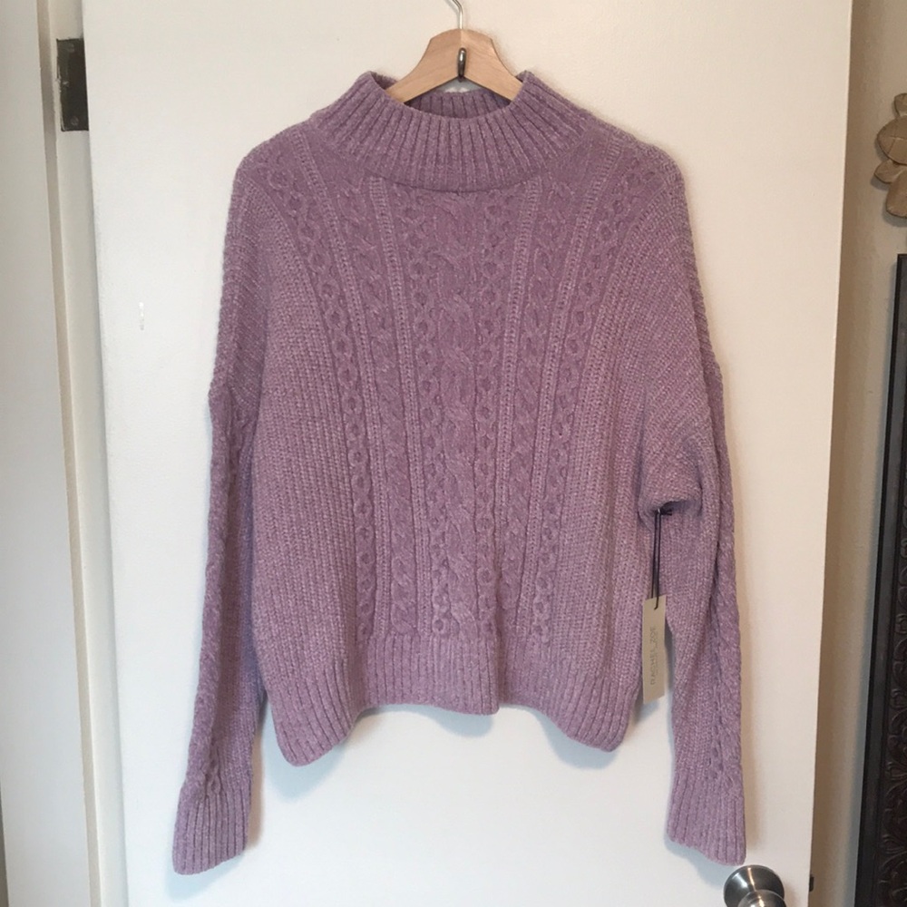 NEW Rachel Zoe Lavender Cable Knit‎ Sweater